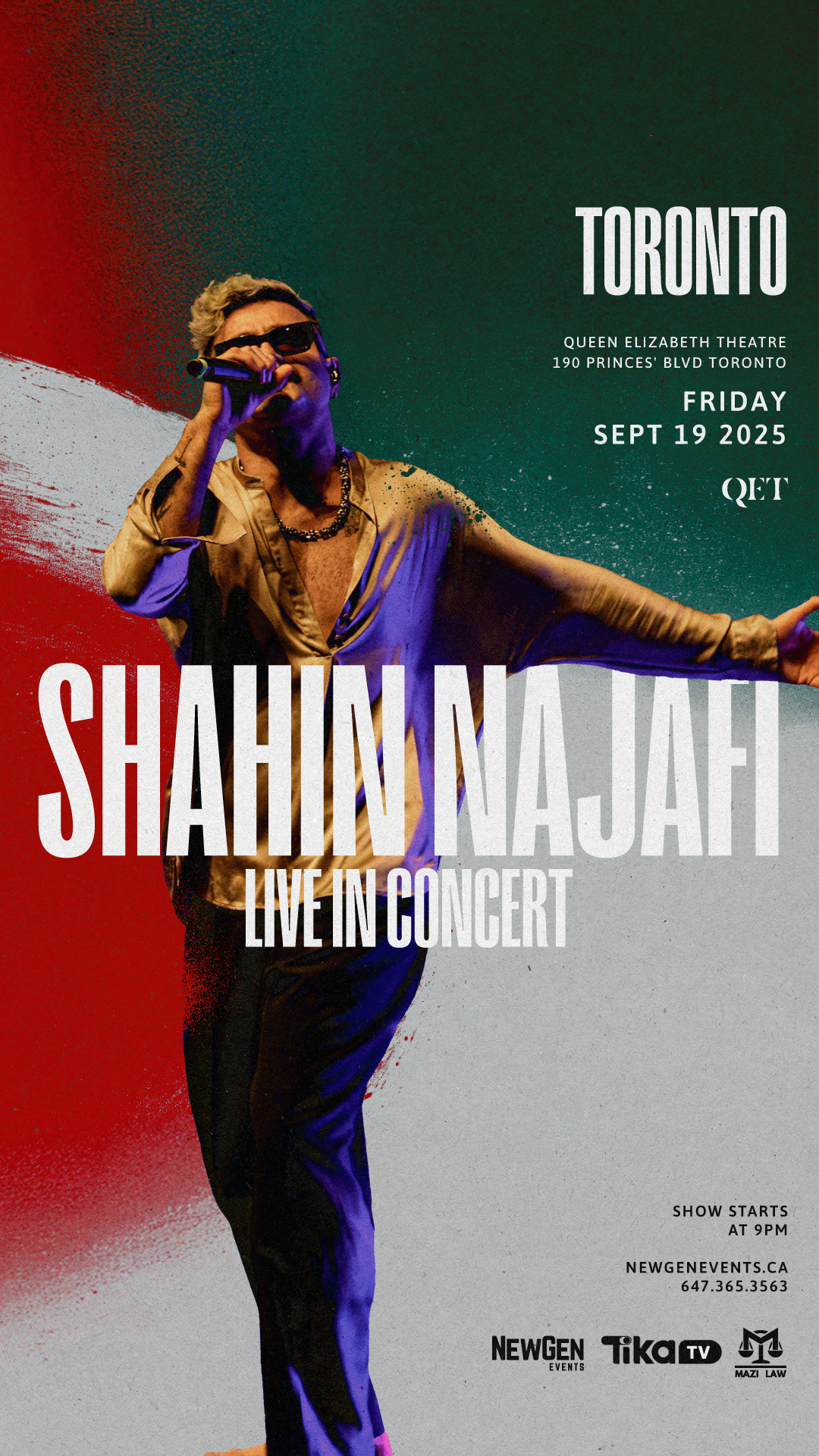 shahin najafi toronto concert 2025